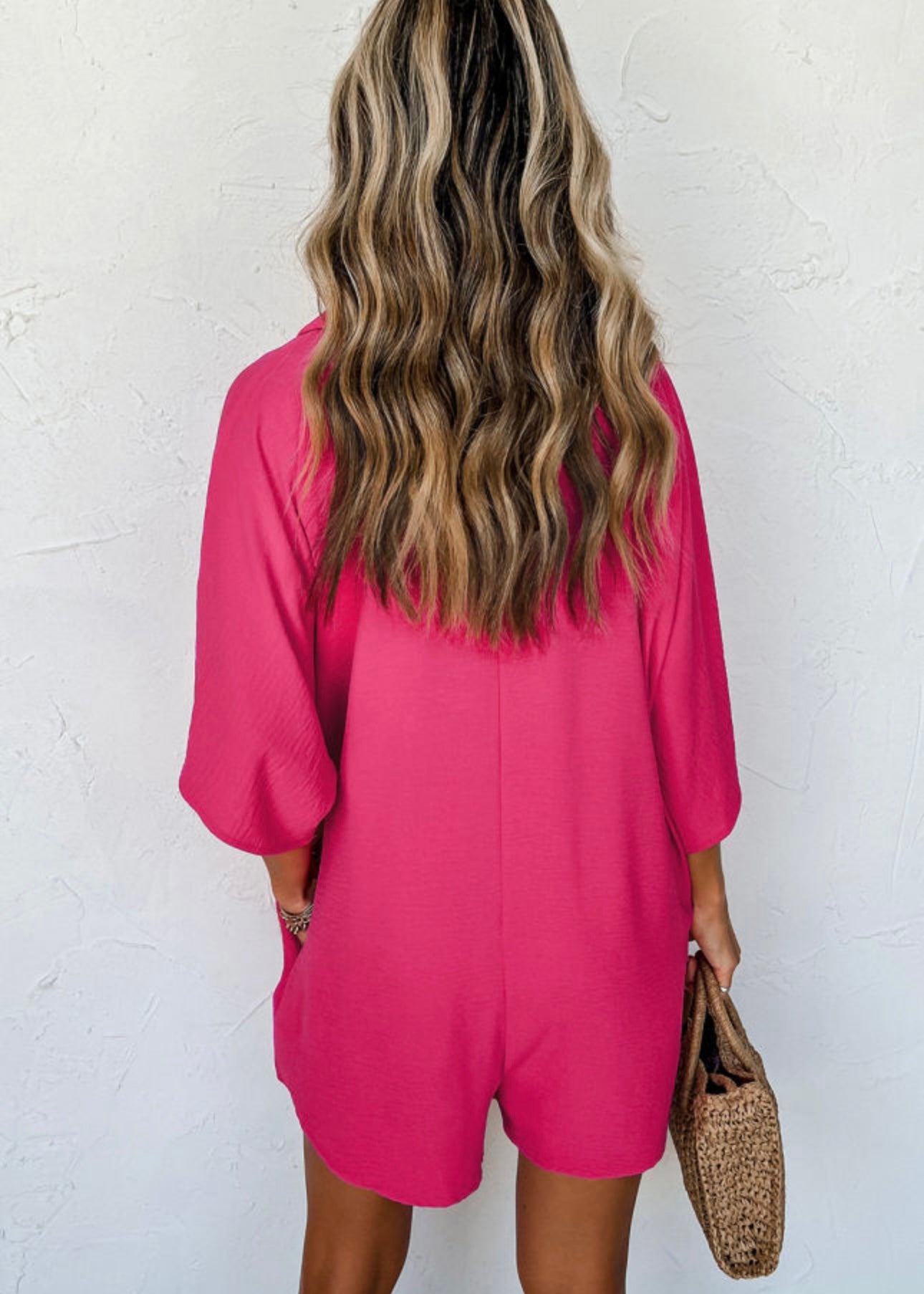 Hot Pink Loose Romper