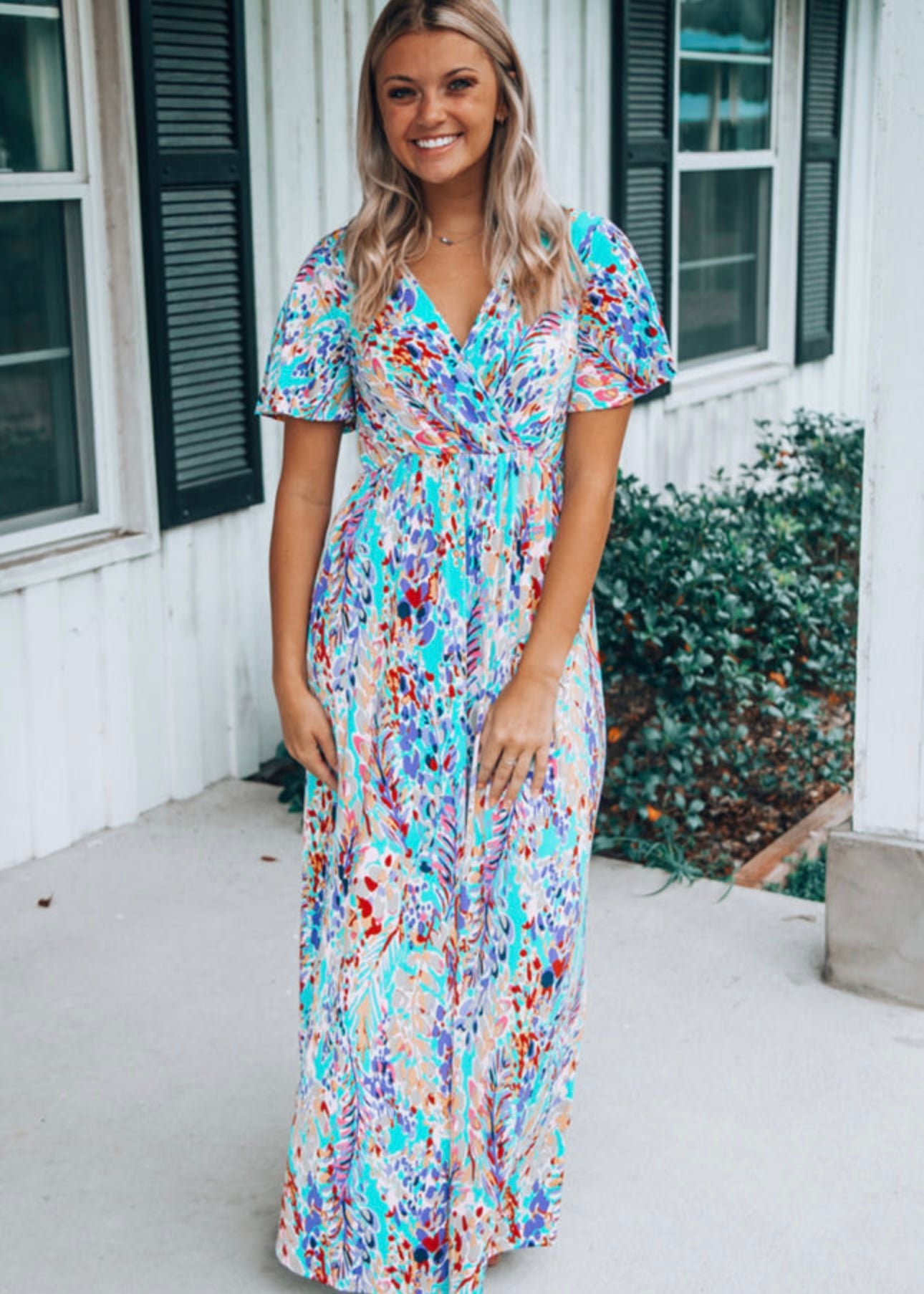 Blue Paisley Maxi Dress