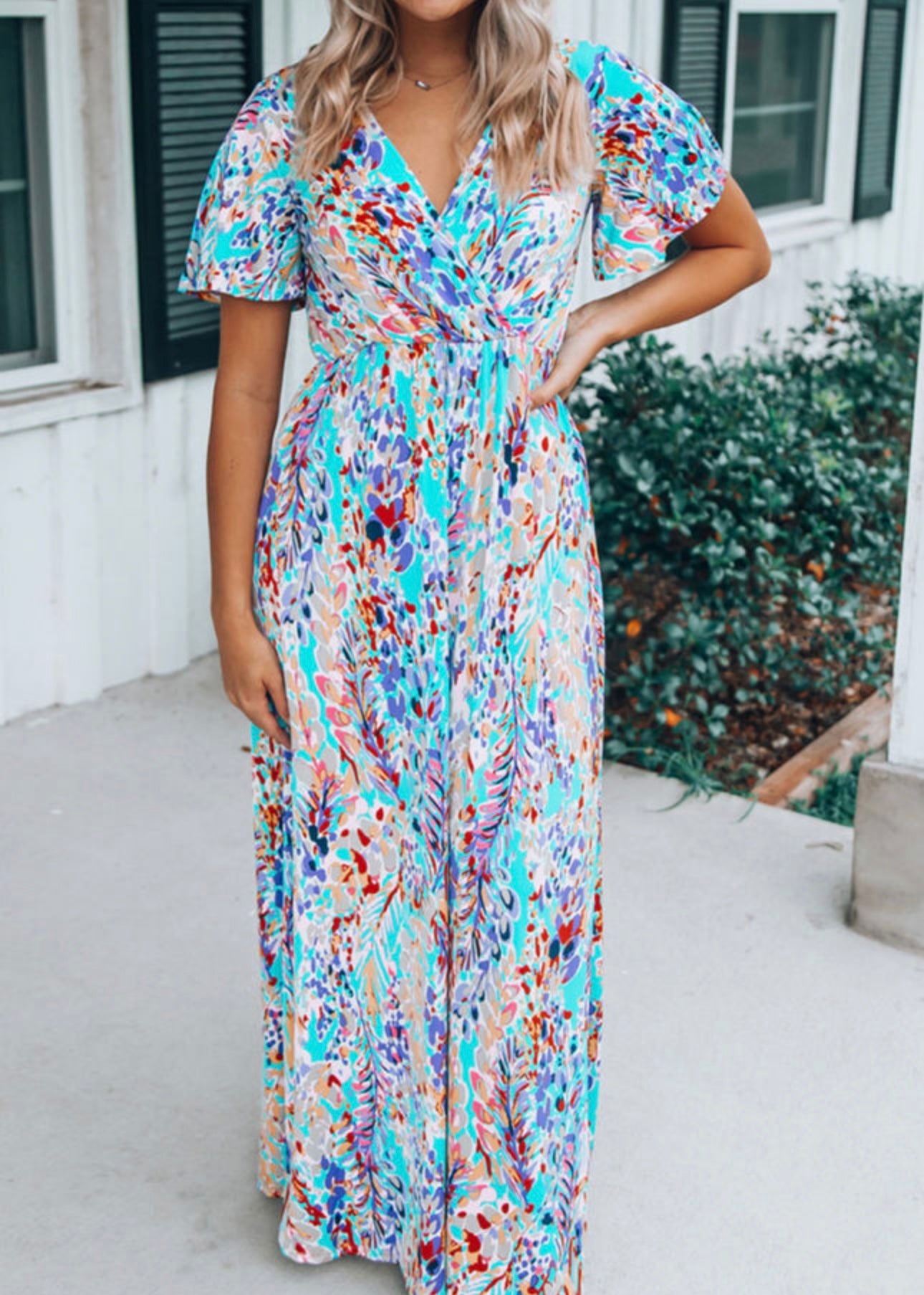 Blue Paisley Maxi Dress